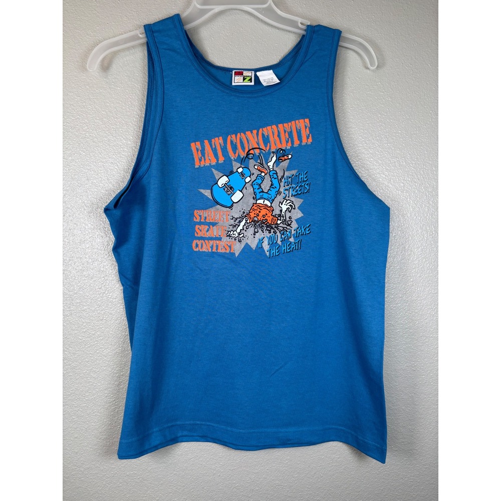 Energy Zone Boys Graphic Tank Top XL Street Skate Contest Eat Concrete‎ Y2K NWT